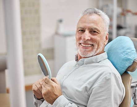 Man with dental implants in Lewisville