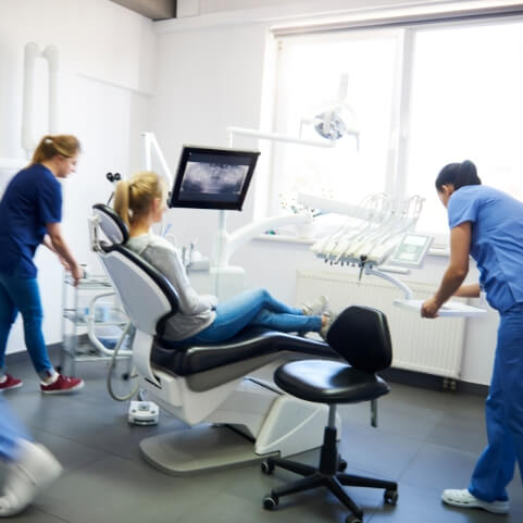 Dental patient receiving same day emergency dentistry