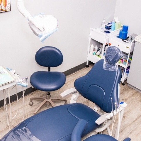 Woman relaxing in dental chair