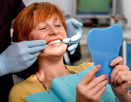 patient having dental checkup 