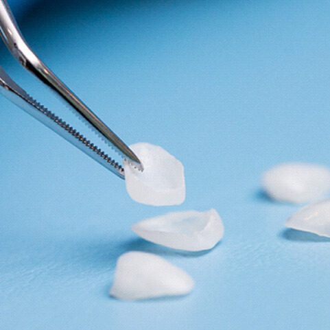 veneers on a table